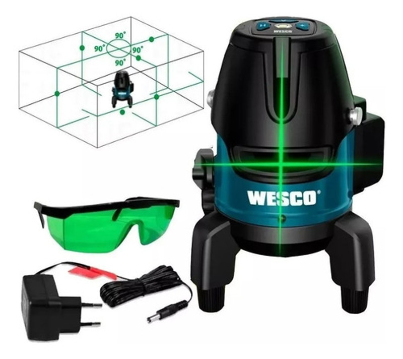 NIVEL A LASER VERDE ROTATIVO DE 7MTS COM MALETA WESCO - WS8911K