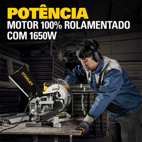 SERRA MEIA ESQUADRIA 10" COM 1650W STANLEY - SM-16B2 220V