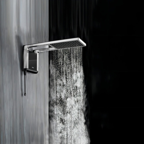 CHUVEIRO LORENZETTI ACQSTOR PRETO E CROMADO COM 6800W - 220V