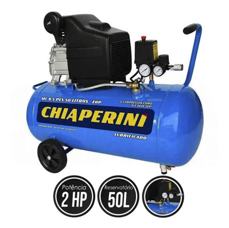 COMPRESSOR MONOFASICO CHIAPERINI 2,0HP 8,5/50L AZUL 127V