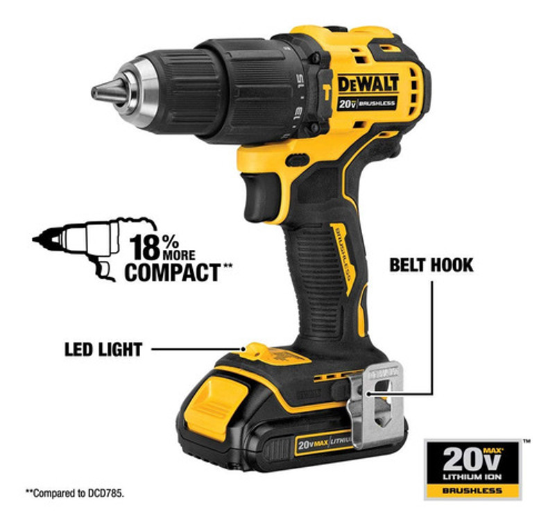 KIT 02 PARAFUSADEIRAS 20V COMPACTA COM BOLSA DEWALTD - DCK279D1E1-BR