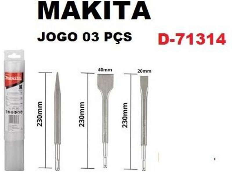 JOGO DE 03PCS COM PONTEIRA E TALHADEIRA MAKITA - D-71314