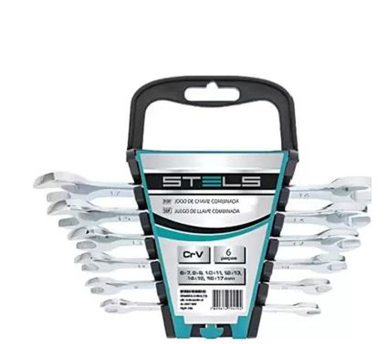 JOGO DE 06PCS COM CHAVE FIXA 6X7 A 16X17