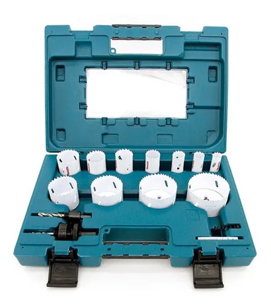 JOGO DE 16PCS COM SERRA COPO BIMETALICA E SUPORTE MAKITA - D-63993