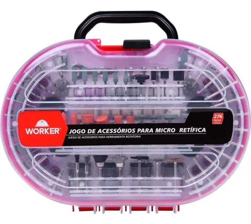 JOGO DE 276PCS COM ACESSORIOS PARA MICRORRETIFICA WORKER