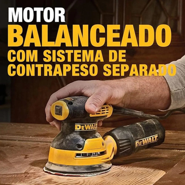 LIXADEIRA ORBITAL VELCRO COM 280W DEWALT - DWE6421-BR 127V