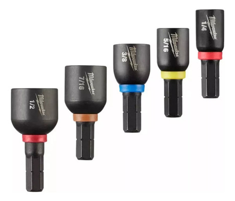 JOGO DE 05PCS COM SOQUETES MAGNETICO DE 1/4" MILWAUKEE - 49-66-4563