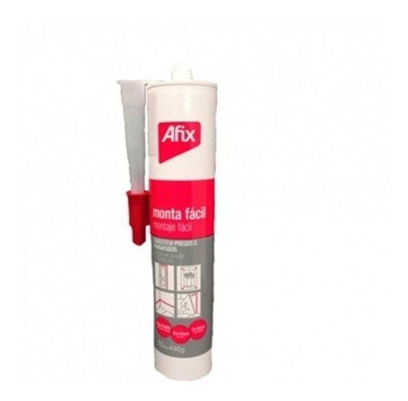 SILICONE AFIX ADESIVO COM 400G - PREGO LIQUIDO BASE AGUA