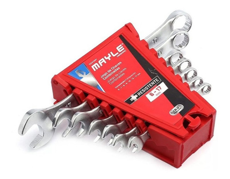 JOGO DE 07PCS COM CHAVE COMBINADA 6 A 17M MAYLE - 102414MY