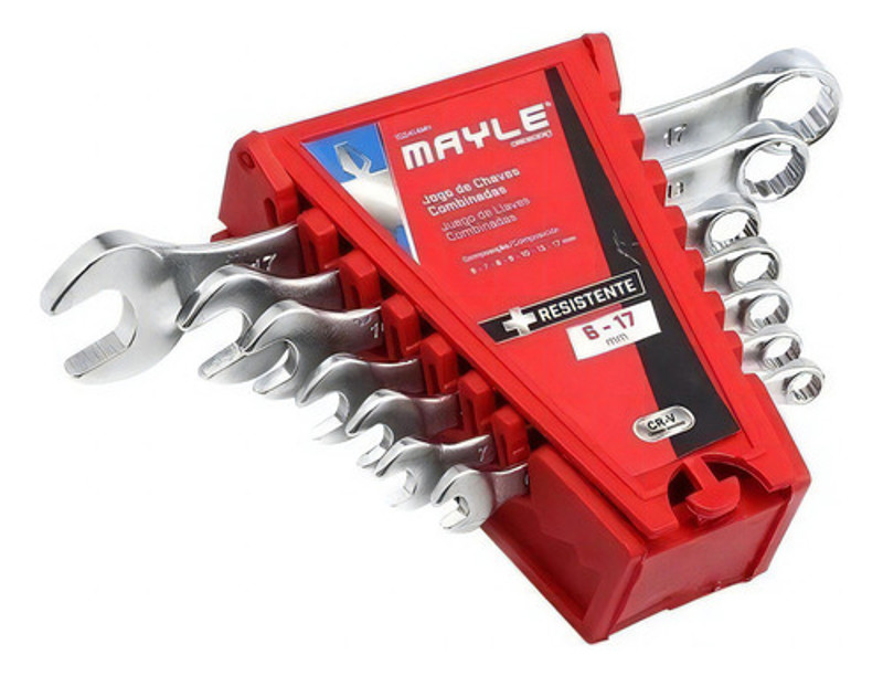 JOGO DE 07PCS COM CHAVE COMBINADA 6 A 17M MAYLE - 102414MY