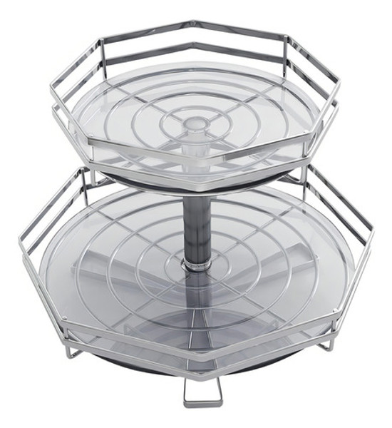 FRUTEIRA DUPLA COM VIDRO GIOSUL SEXTAVADA - 5182 CROMADA