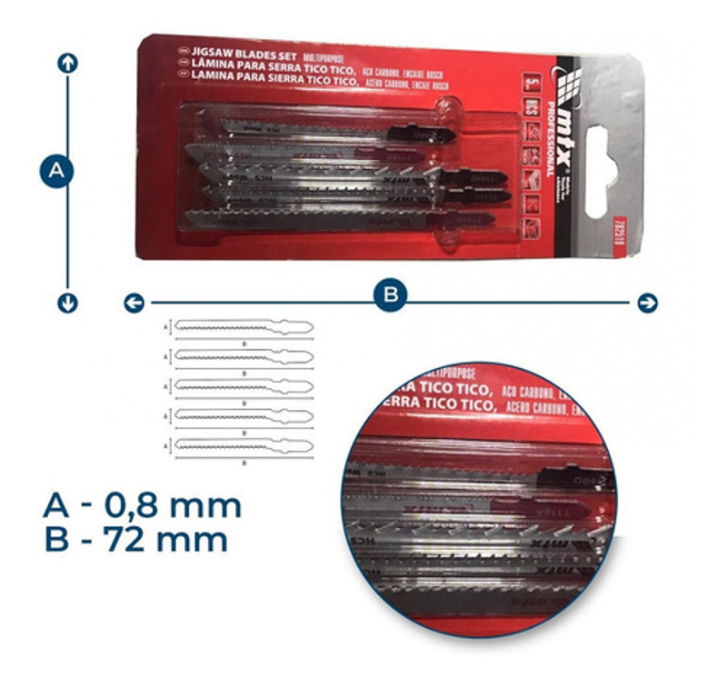 JOGO DE 05PCS COM LAMINAS TICO TICO MTX - 782519
