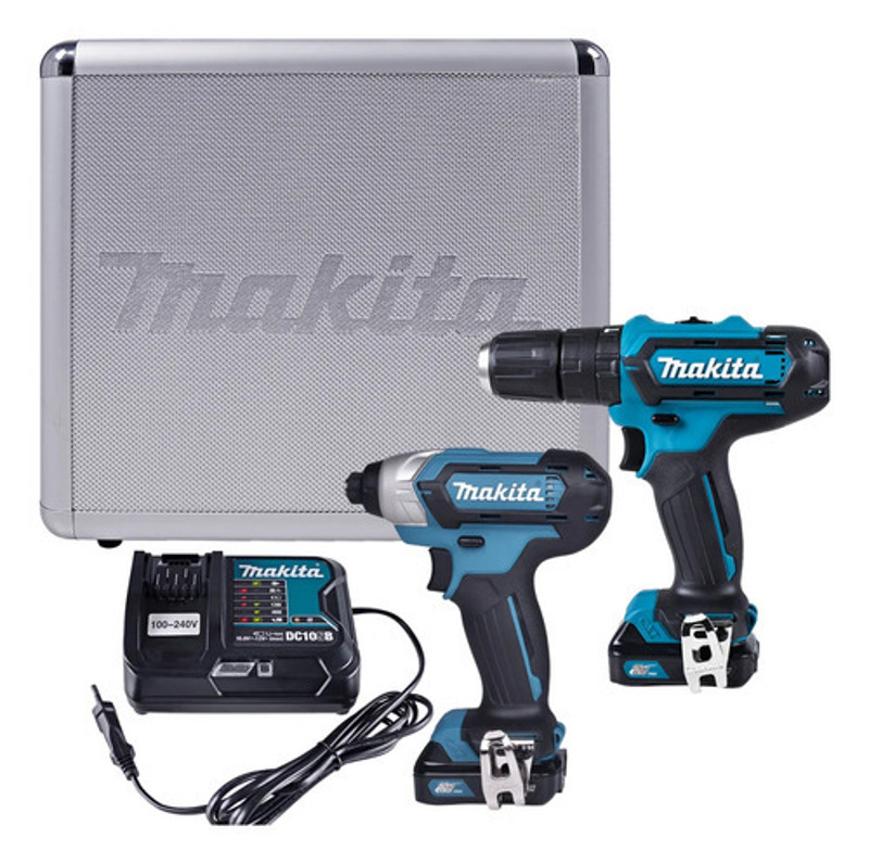 KIT 02 PARAFUSADEIRAS 12V COM MARTELETE E MALETA MAKITA - CLX228SAX