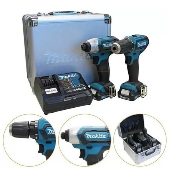 KIT 02 PARAFUSADEIRAS 12V COM MARTELETE E MALETA MAKITA - CLX228SAX