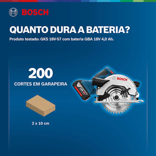 SERRA CIRCULAR 185MM A BATERIA 18V BOSCH - GKS18V-57 - 06016A22E0