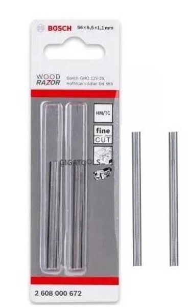 KIT 02 LAMINA E FACA PARA MINI PLAINA BOSCH - GHO12V20 - 2608000672