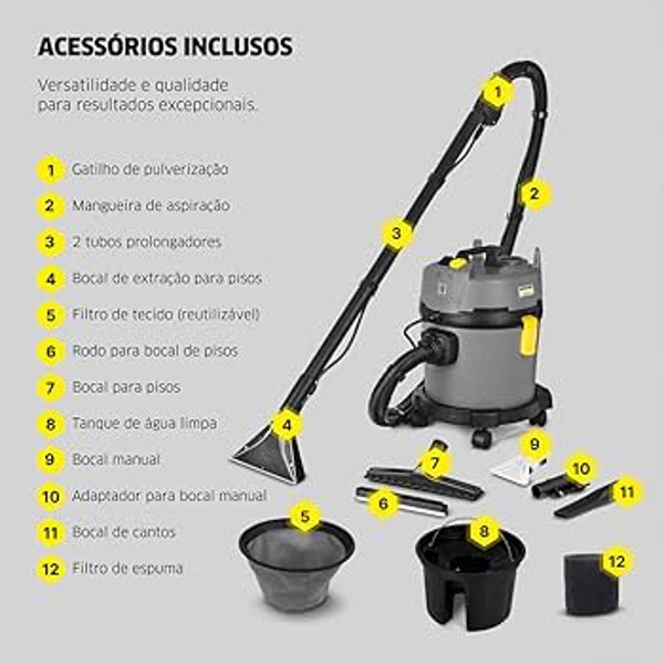 LIMPADORA ESTOFADOS PUZZI 4 /15 1600W KARCHER 220V