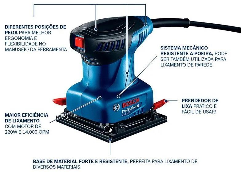 LIXADEIRA TREME TREME COM 220W BOSCH - GSS 140 06012A80E