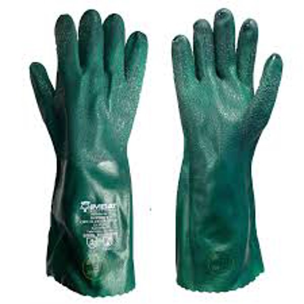 LUVA DE MAO PVC FORRADA C/36CM VERDE