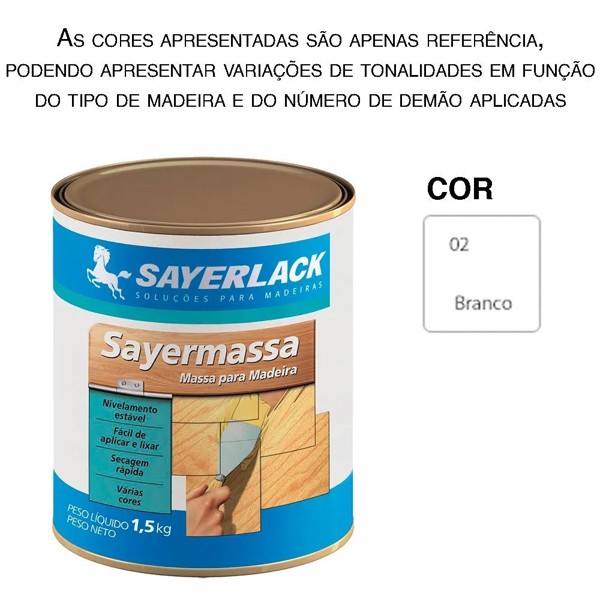 MASSA PARA MADEIRA BRANCA COM 1,5KG - YL.1424.02QT