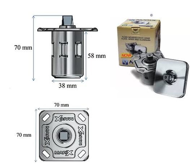 MOLA MARIX DE PISO PARA PORTA DE VIDRO COM AMORTECEDOR - 120KG 195i