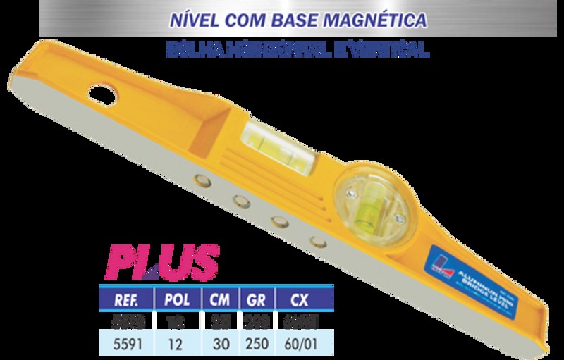 NIVEL 02 BOLHAS BASE MAGNETICA 12" 30CM LOTUS - REF.5591