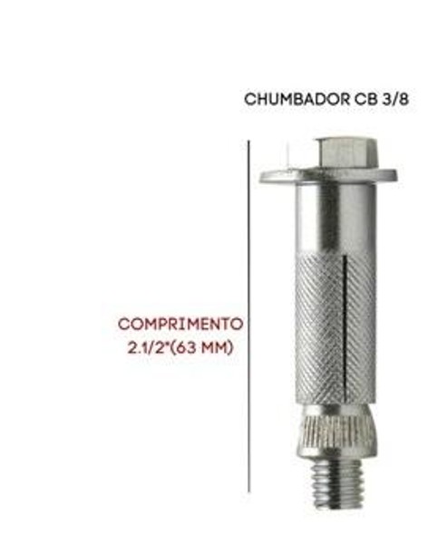 PARABOLT CHUMBADOR DE 3/8" (14MM) COM 2.1/2" (60MM)