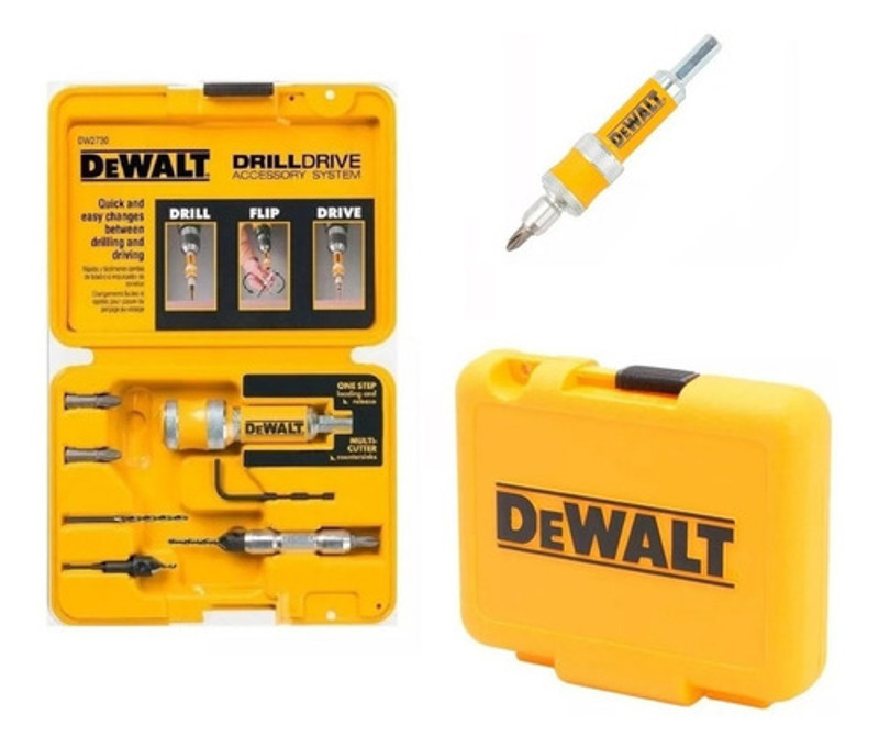 JOGO DE 08PCS COM ESCAREADOR E ESTOJO TROCA RAPIDA DEWALT - DW2730
