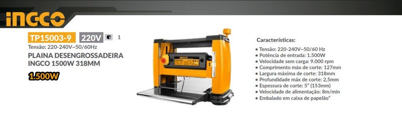 DESENGROSSADEIRA PORTATIL 1500W INGCO - TP15003-9