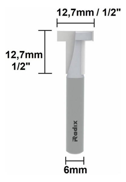 FRESA DE CORTE CANALETA EM T PARA PARAFUSO COM HASTE 06MM RADIX - 2059120.01