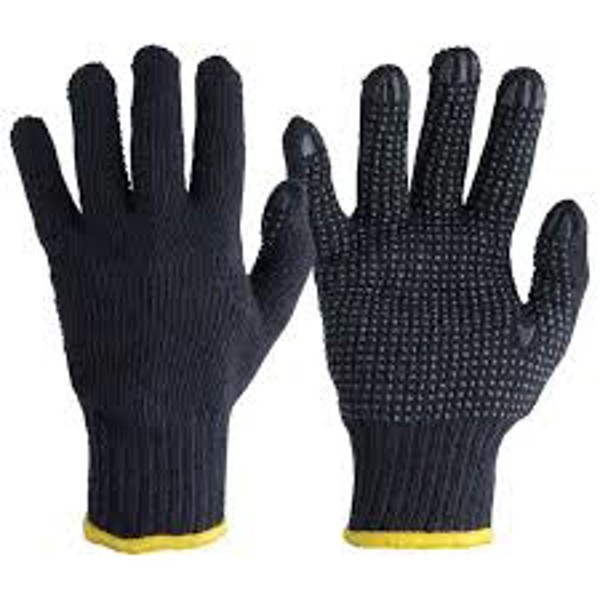 LUVA DE MAO ALGODAO PIGMENTADA TRICOT PRETA