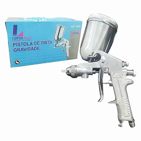 PISTOLA PARA PINTURA TINTA COPO SUPERIOR COM 350ML LOTUS - REF.4458