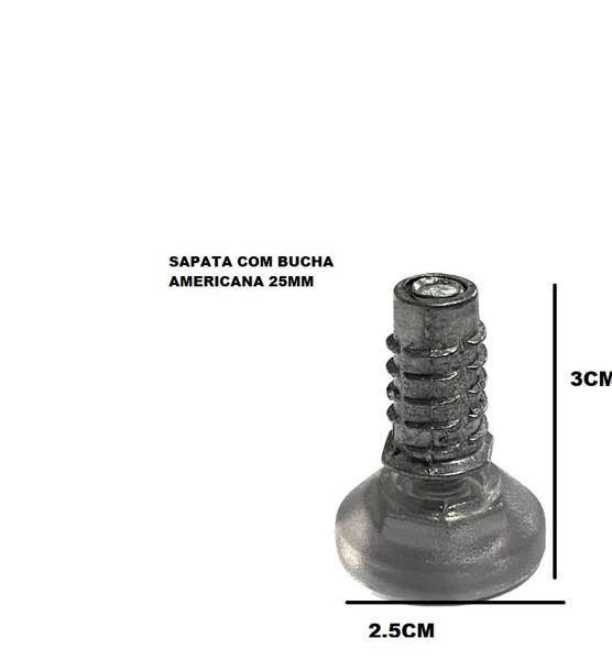 SAPATA CRISTAL REGULAVEL COM BUCHA AMERICA 1/4'' - 21MM TRANSPARENTE
