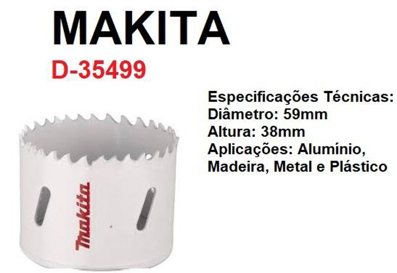 SERRA COPO BIMETALICA DE 59MM MAKITA - D-35499