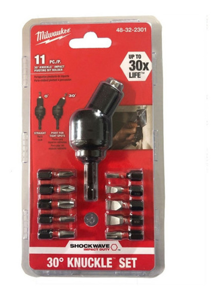 JOGO DE 11PCS COM PONTAS E EXTENSOR ANGULAR MILWAUKEE - 48-32-2301