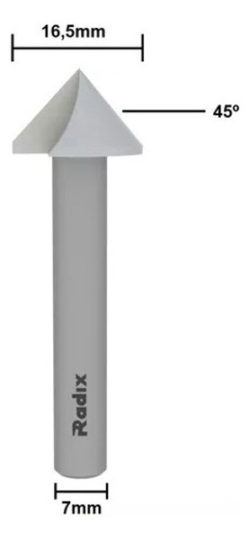 ESCAREADOR CONICO CORTE LISO 16,5MM DE 45° RADIX - 22D1650.07