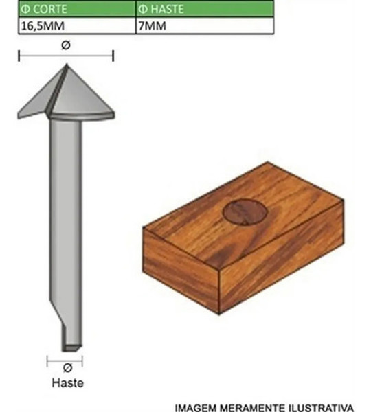 ESCAREADOR CONICO CORTE LISO 16,5MM DE 45° RADIX - 22D1650.07
