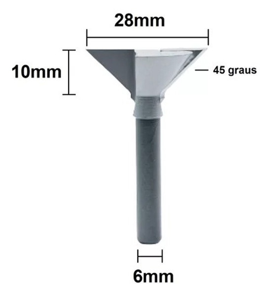 FRESA PERFIL CAVA 45° DE 28MM COM HASTE 06MM RADIX - 2059085.01
