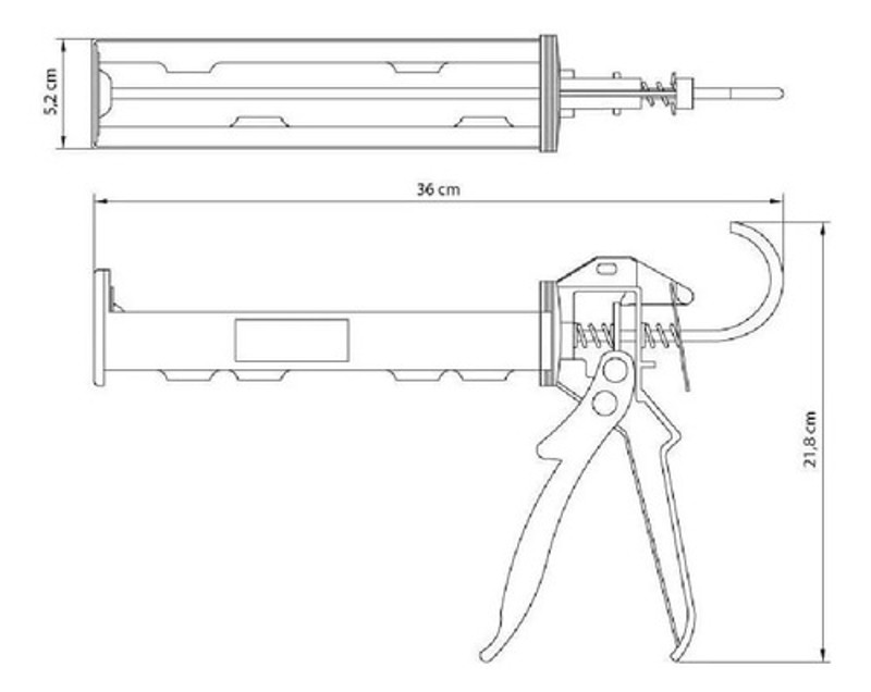 PISTOLA APLICADOR SILICONE 9" TRAMONTINA - 43199002 ABERTA AMARELA