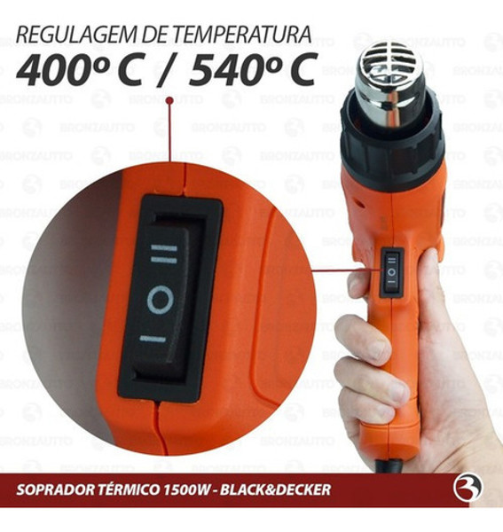 SOPRADOR TERMICO ELETRICO COM 1500W BLACK DECKER - HG1500-B2 220V