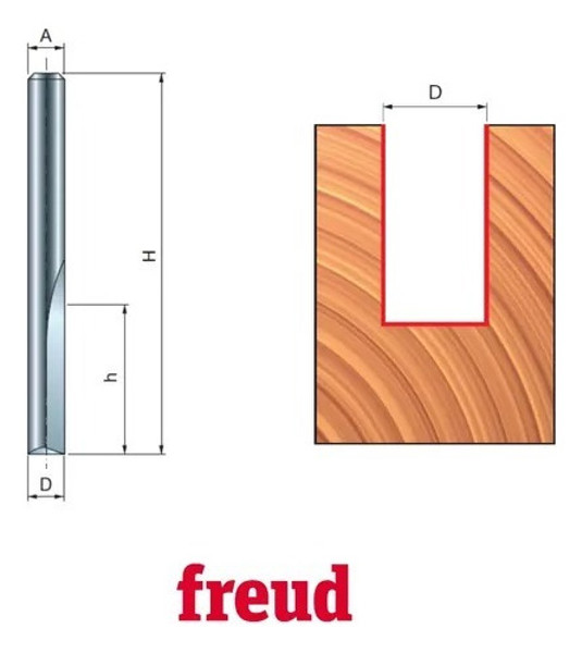 FRESA RETA DE 06MM X 25.4MM COM HASTE DE 06MM FREUD - 04-11006P