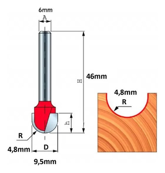 FRESA DE CORTE REDONDO DE 09.5MM COM HASTE DE 6MM FREUD - 18-10606P