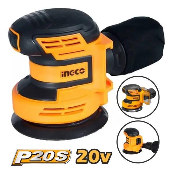 LIXADEIRA ORBITAL INGCO VELCRO A BATERIA 20V - CROSLI2002