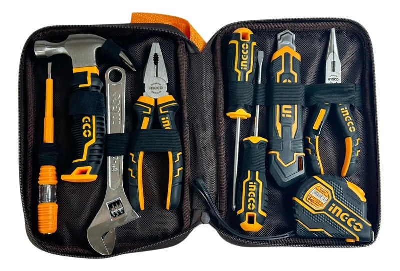 JOGO DE 09PCS COM FERRAMENTAS E BOLSA INGCO - HKTH20809