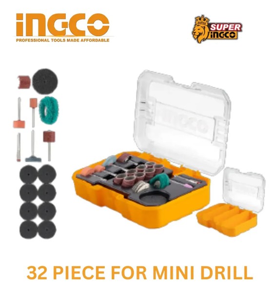 JOGO DE 32PCS COM ACESSORIOS PARA MICRORRETIFICA INGCO - AKMG5031