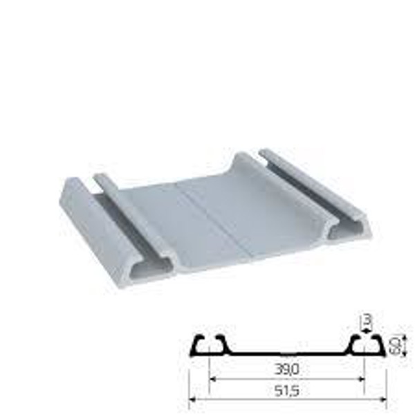 TRILHO RO62 DMA INFERIOR - 18MM ALUMINIO - BARRA DE: 03 METROS