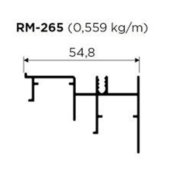 TRILHO DOMINUS ROMETAL INFERIOR - RM-265 ALUMINIO - BARRA DE: 03 METROS