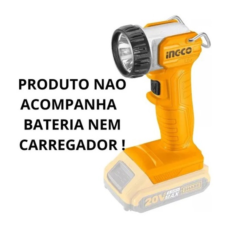 LANTERNA DE LED INGCO BATERIA 20V 270 LUMENS - CWLI2038