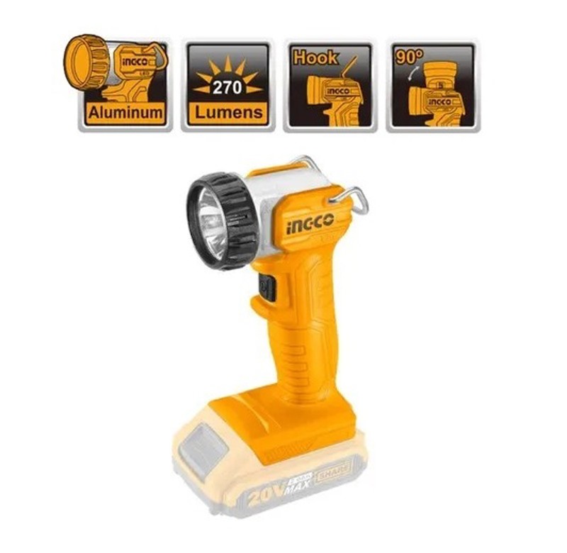 LANTERNA DE LED INGCO BATERIA 20V 270 LUMENS - CWLI2038