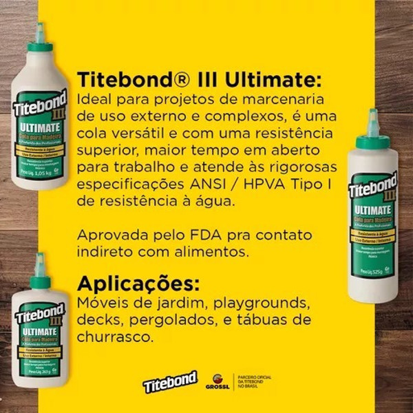 COLA TITEBOND III ULTIMATE WOOD GLUE 1,0KG - 31415